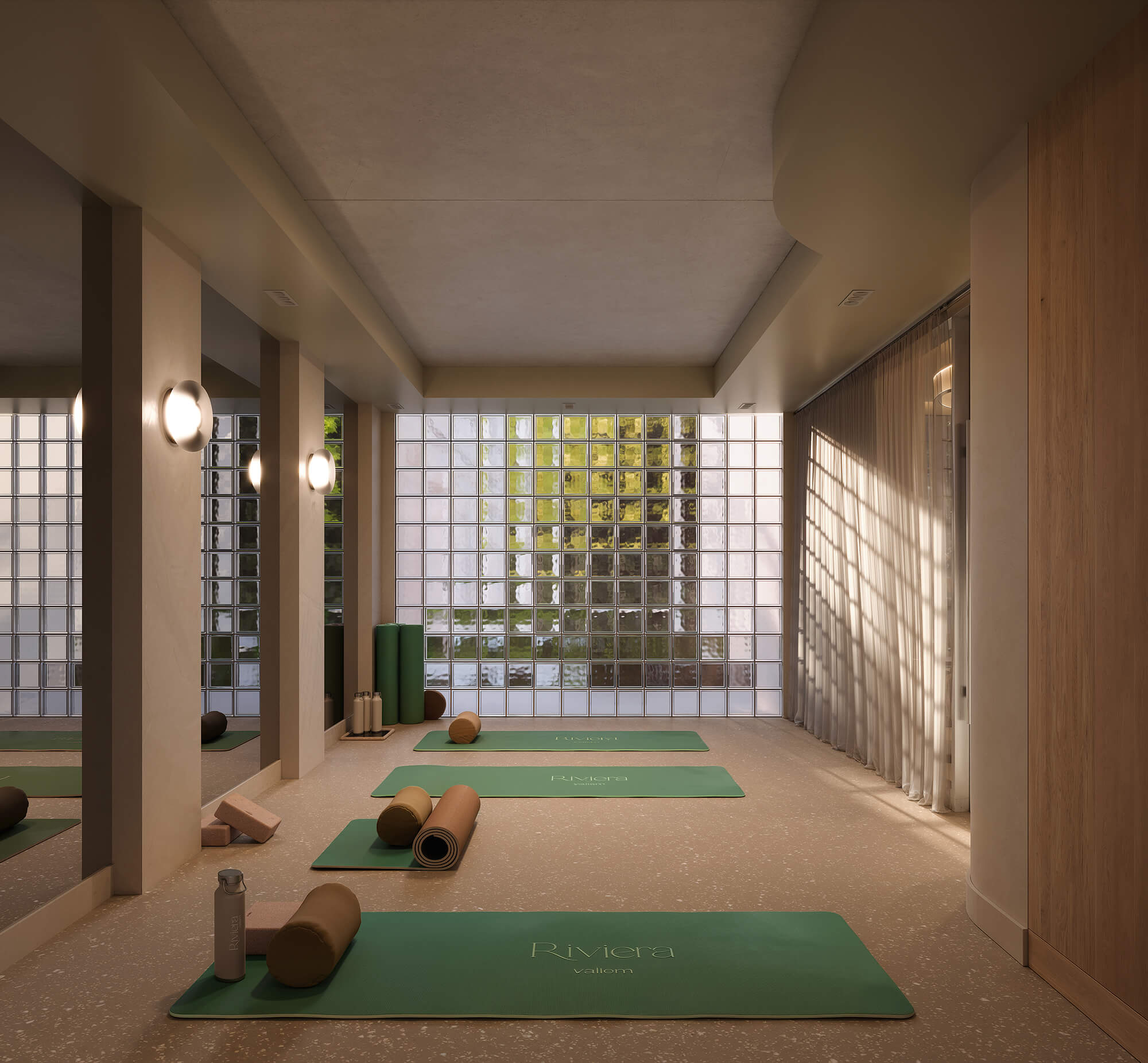 Piscine et jardins du projet Riviera